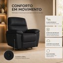 Ver imagem 3 de Poltrona do Papai Reclinável Giratória Armênia Glider Mecânico Couro Preto - Gran Belo