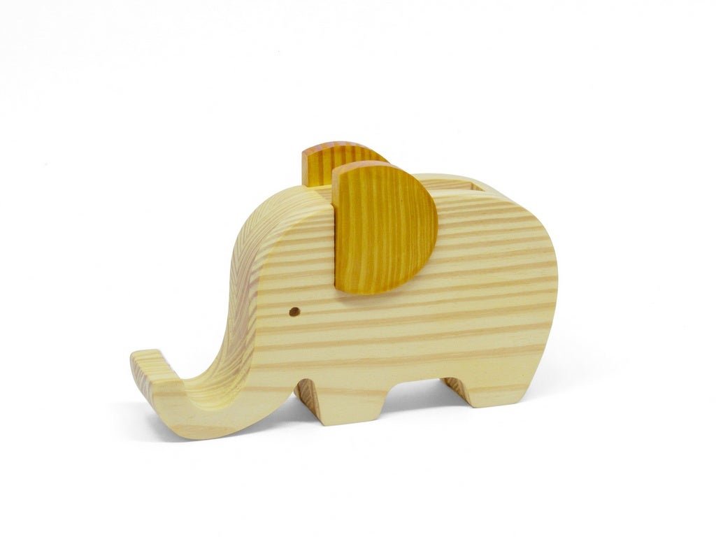 Porta Lápis e Porta Celular em Madeira - Elefante Teodoro - 2