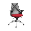 Ver imagem 1 de Cadeira de Escritório Bix X+ Presidencial Tecido Base Giratória Regulável Preto com Vermelho