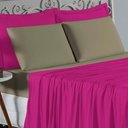 Ver imagem 2 de Jogo de Cama Casal Viúva Nobre 4 Peças Malha 100% Algodão - Pink / Avelã