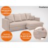 Sofá Positano 2,40M sem Caixa, Retrátil e Reclinável Velosuede - Bege - 5