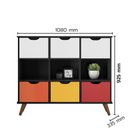 Ver imagem 2 de Nicho Organizador Retro Preto com 6 Gavetas Branco/Colorida 108 x 92,5cm - FdECOR
