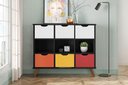Ver imagem 4 de Nicho Organizador Retro Preto com 6 Gavetas Branco/Colorida 108 x 92,5cm - FdECOR