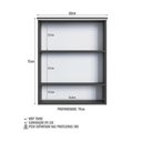 Ver imagem 7 de Conjunto Banheiro Gabinete com Cuba Espelheira Armários LED 5 Portas MDP 96cm Mel Grafite