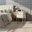 Ver imagem 4 de Mesa Cabeceira 30cm Mdf Montada Pequena Compacta Industrial