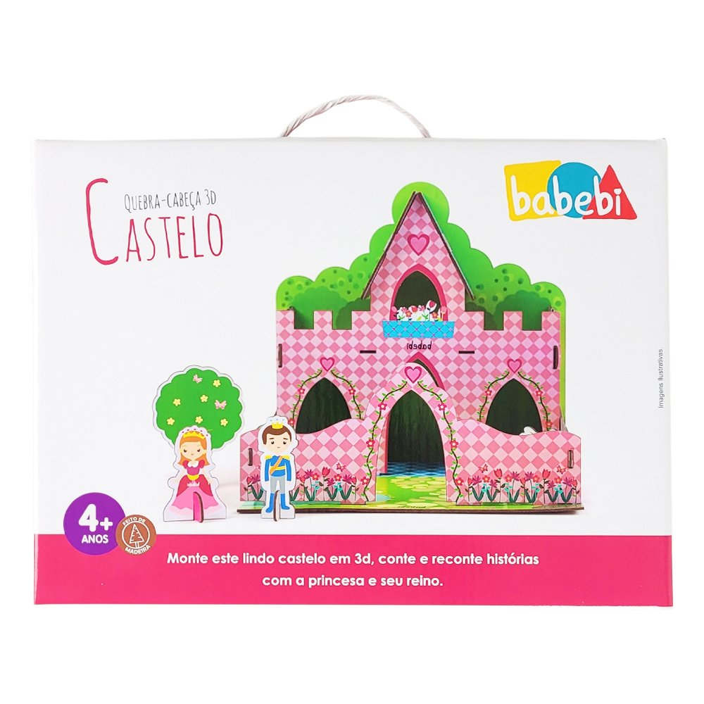 Quebra Cabeça Infantil 3D de Madeira MDF Castelo Educativo - 5