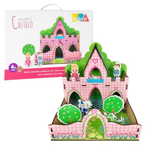 Quebra Cabeça Infantil 3D de Madeira MDF Castelo Educativo