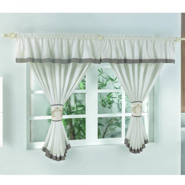 Cortina para Cozinha 2 Folhas Gourmet Guga Tapetes 1,30mx2,00m - 1