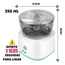 Ver imagem 2 de Mini Processador de Alimentos Kz Utilidades Mini Processador de Alimentos Branco 45W 3,7V