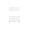 Balcão Multiuso para Cozinha Moderno 1,2m 3 Portas sem Tampo - Manu: Branco - 4