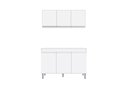 Ver imagem 4 de Balcão Multiuso para Cozinha Moderno 1,2m 3 Portas sem Tampo - Manu: Branco
