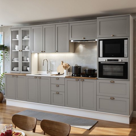 Armário de Cozinha Completa Modulada 3,5m 12 Peças Iluminata Genialflex