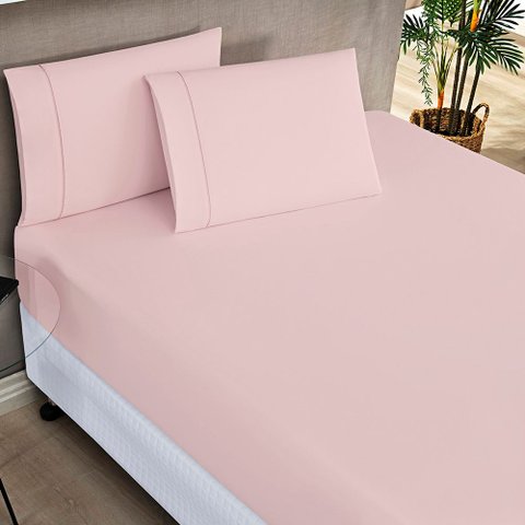 Jogo de Lençol Solteiro Elegance 200 Fios 2 Peças - Rosa