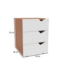 Ver imagem 4 de Mesa de Cabeceira Porto 3 Gavetas Branco/freijó - Politorno