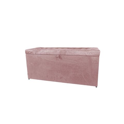 Recamier Puff Baú Beira de Cama Solteiro 90 cm - Rose