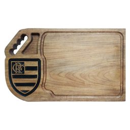 Tábua de Carne e Corte Churrasco Rústica em Madeira Muiracatiara 50x30cm Personalizada Mengão - Pall - 1