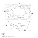 Ver imagem 2 de Banheira com Hidromassagem, 173x112x240, Casal, 250 Litros