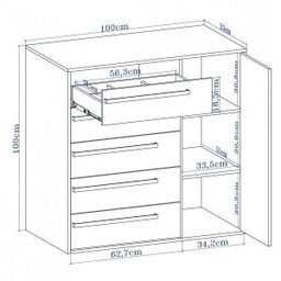 Cômoda 5 Gavetas 1 Porta Martin Originale Belmax - 3 Cômoda 5 Gavetas 1 Porta Martin Originale Belmax - 3