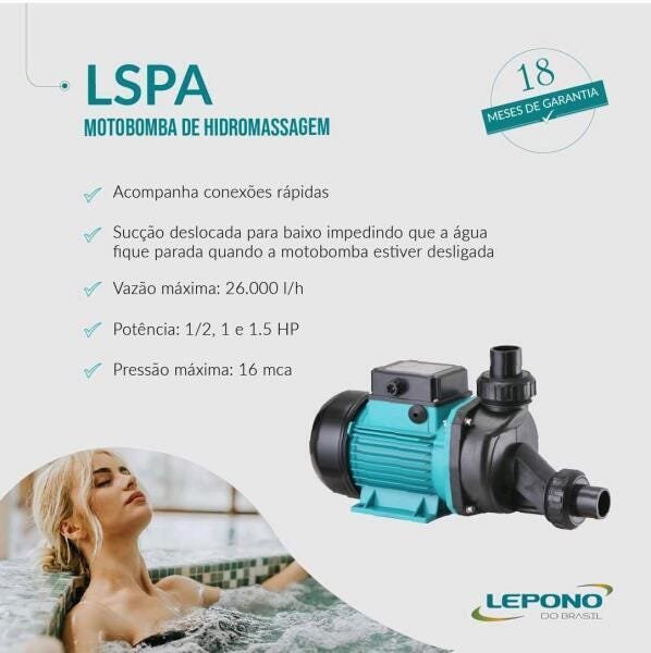 Motobomba de Hidromassagem 1,5cv 220v - 2