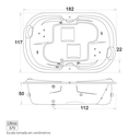 Ver imagem 2 de Banheira com Hidromassagem, 182x117x50, Casal, 370 Litros