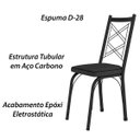 Ver imagem 4 de Kit 6 Cadeiras Aço Carbono Tubular Metálica Acabamento Fosco D-28 Julia Preto