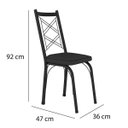 Ver imagem 5 de Kit 6 Cadeiras Aço Carbono Tubular Metálica Acabamento Fosco D-28 Julia Preto
