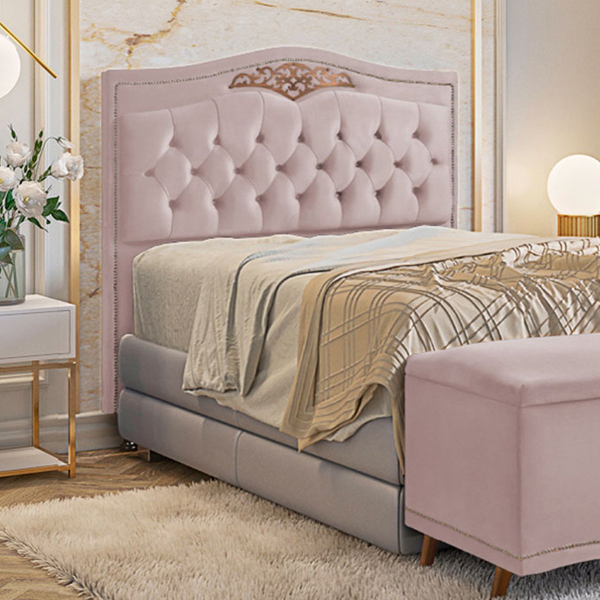 Cabeceira Estofada Holanda 1,60 Queen - Star Confort | MadeiraMadeira