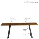 Ver imagem 2 de Mesa Sala de Jantar Cozinha Ogleary 190cm Grafite Madeira Maciça Rustic Brown - Gran Belo