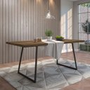 Ver imagem 5 de Mesa Sala de Jantar Cozinha Ogleary 190cm Grafite Madeira Maciça Rustic Brown - Gran Belo