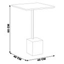 Ver imagem 2 de Mesa Lateral Decorativa para Sala de Estar Goagil 40x40 Tampo Off White Base Amêndoa Metal Dourado