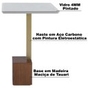 Ver imagem 3 de Mesa Lateral Decorativa para Sala de Estar Goagil 40x40 Tampo Off White Base Amêndoa Metal Dourado