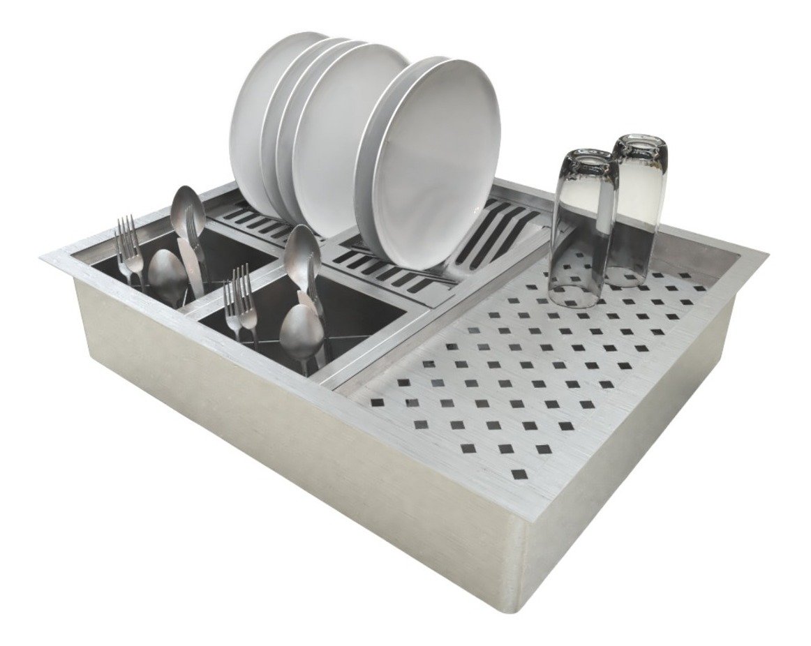 Calha Varanda Gourmet Cozinha Inox P/Copos Louça Technox - 4