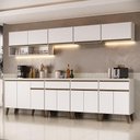 Ver imagem 1 de Cozinha Completa Atlanta Turner 14 Portas 4 Gavetas 285cm Branca Móveis Carraro