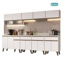 Ver imagem 4 de Cozinha Completa Atlanta Turner 14 Portas 4 Gavetas 285cm Branca Móveis Carraro