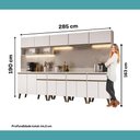 Ver imagem 6 de Cozinha Completa Atlanta Turner 14 Portas 4 Gavetas 285cm Branca Móveis Carraro
