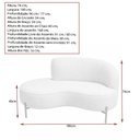 Ver imagem 4 de Sofá Curvo Billini 2 Lugares 180cm Braço Esq. Pés Ouro Bouclé Off White - Sallar Home