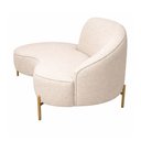 Ver imagem 6 de Sofá Curvo Billini 2 Lugares 180cm Braço Esq. Pés Ouro Bouclé Off White - Sallar Home