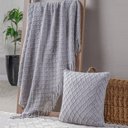 Ver imagem 4 de Manta Tricot Style Decorativa 160x220 Toque Super Macio Zinco