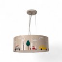 Ver imagem 1 de Luminária de Teto Pendente Carrinhos Infantil 40x15cm 2 em 1 Tom Luz