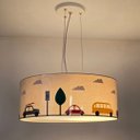 Ver imagem 2 de Luminária de Teto Pendente Carrinhos Infantil 40x15cm 2 em 1 Tom Luz
