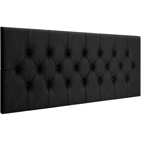 Cabeceira Painel Estofada Dubai Deluxe Queen Preto 1,60m - Pc Móveis