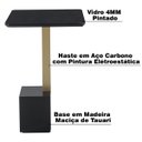 Ver imagem 3 de Mesa Lateral Decorativa para Sala de Estar Goagil 35x35 Tampo e Base Preto Metal Dourado - Gran