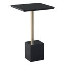 Ver imagem 1 de Mesa Lateral Decorativa para Sala de Estar Goagil 35x35 Tampo e Base Preto Metal Dourado - Gran