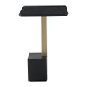Ver imagem 5 de Mesa Lateral Decorativa para Sala de Estar Goagil 35x35 Tampo e Base Preto Metal Dourado - Gran