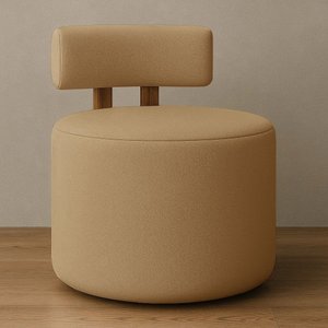 Poltrona Decorativa Organica Almyra - Tecido Boucle - Capuccino