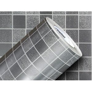 PAPEL DE PAREDE ADESIVO LAVAVÉL CORES PASTILHAS 0,50X25M:INOX