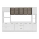 Ver imagem 2 de Cozinha Completa Amara 13 Portas 4 Gavetas com Vidro Branco - Politorno