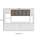 Ver imagem 4 de Cozinha Completa Amara 13 Portas 4 Gavetas com Vidro Branco - Politorno