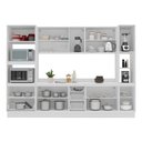 Ver imagem 3 de Cozinha Completa Amara 13 Portas 4 Gavetas com Vidro Branco - Politorno