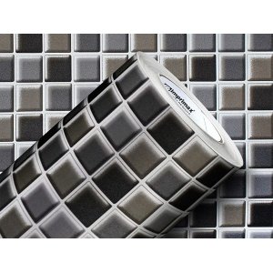 PAPEL DE PAREDE ADESIVO LAVAVÉL CORES PASTILHAS 0,50X25M:MESCLA PRETO